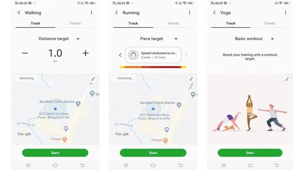 Samsung Galaxy Fit e Review, Batter than Mi band 3? 13 samsung health app mode