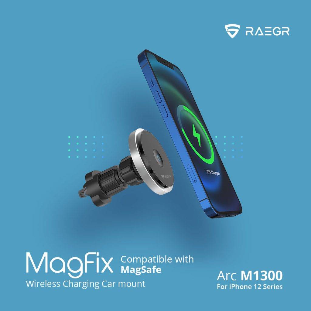RAEGR Launches iPhone 12 MagSafe Compatible chargers and cases Under Magfix name. 2 Magix wireless car charger