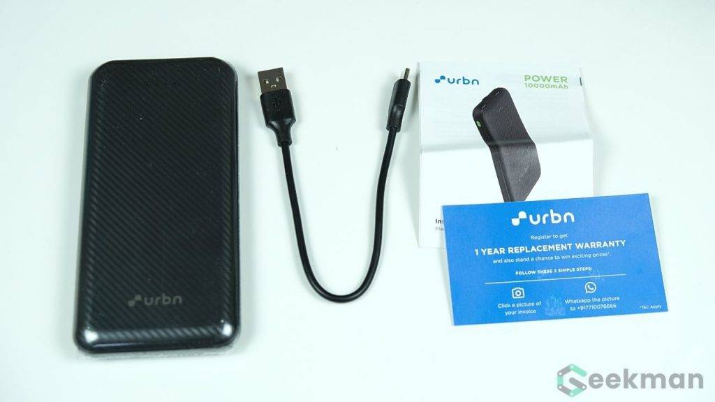 URBN Power Bank Review, Made in India Power Bank, 18W, QC 3.0 + PD 2 URBN Power Bank box content