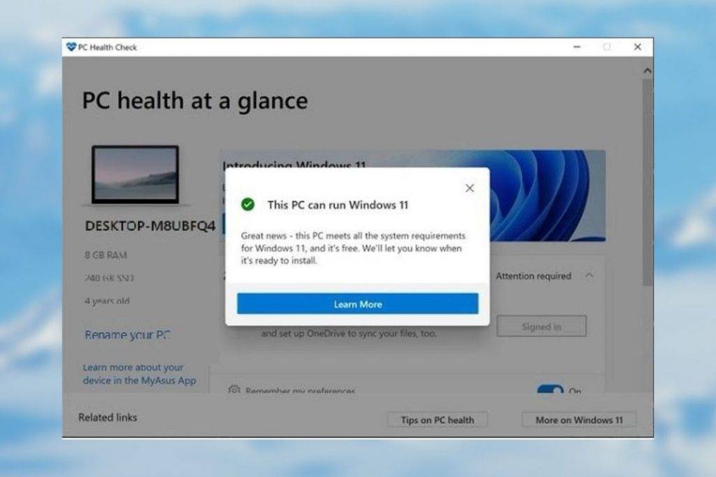 pc health check app windows 11