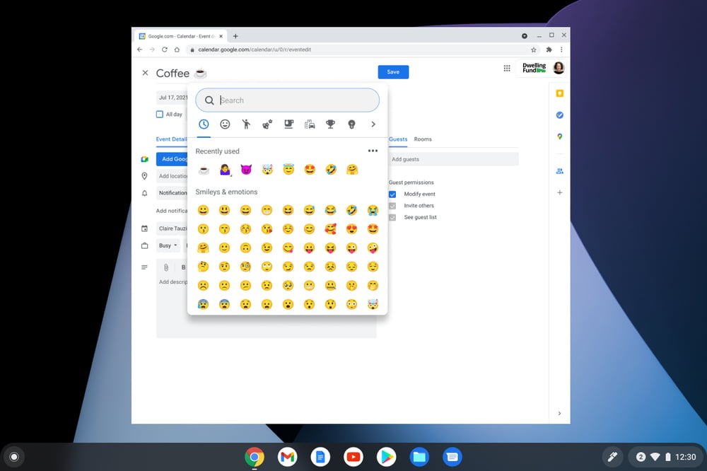 Now, Google Chromebook Support eSIM | New Chrome OS Update Adds a Dedicated Google Meet App, and More 3 Chrome OS Update emoji add