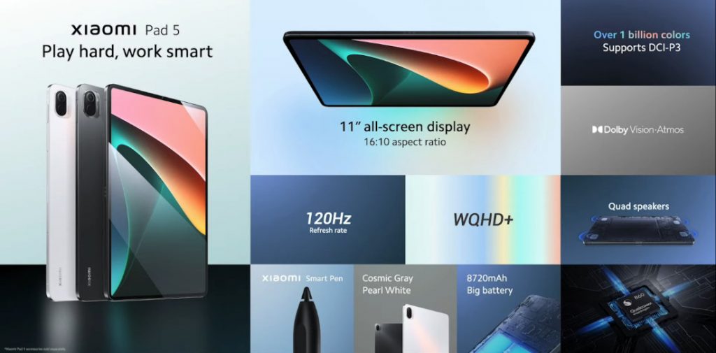 Xiaomi Pad 5 Launched With 11-inch 2.5K 120Hz Display, Snapdragon 860 And Dolby Atmos 3 Xiaomi Pad 5