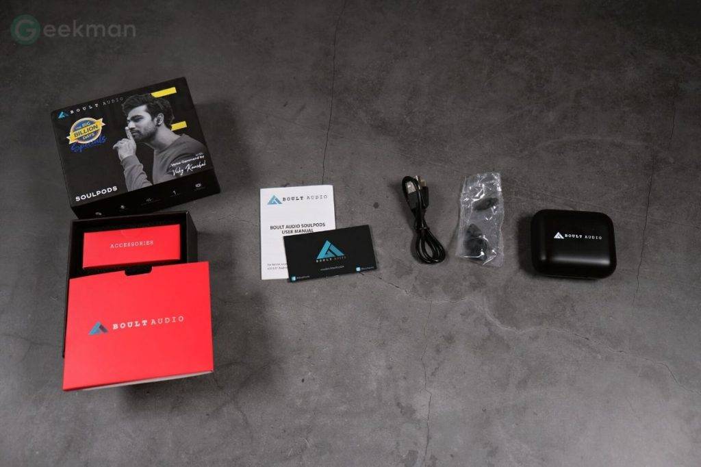 Boult Audio AirBass SoulPods box content