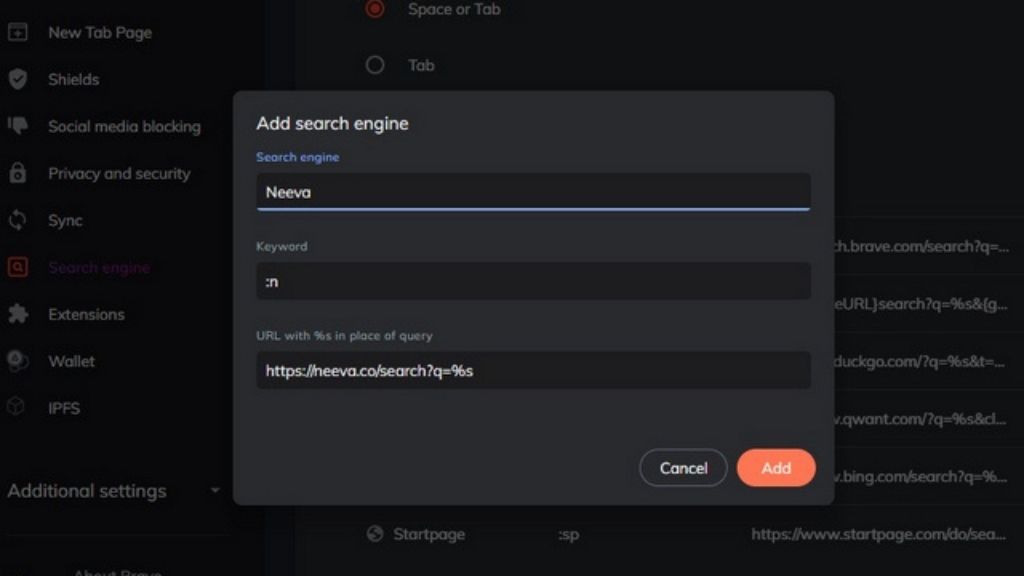 How To Change Default Search Engine In Brave Browser (2023) 7 Custome search engine name brave