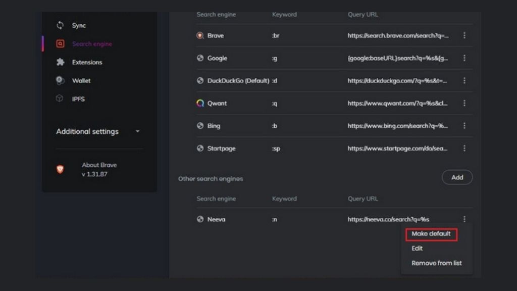 How To Change Default Search Engine In Brave Browser (2023) 8 Make default brave search