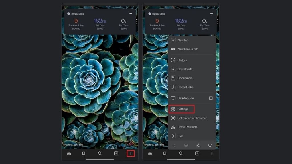 How To Change Default Search Engine In Brave Browser (2023) 9 brave android Setting menu