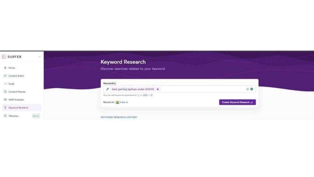 Keyword Research Tool surfer