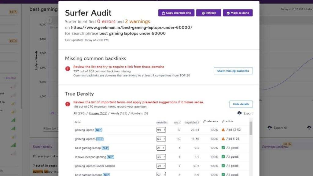 SURFER SERP Analyzer