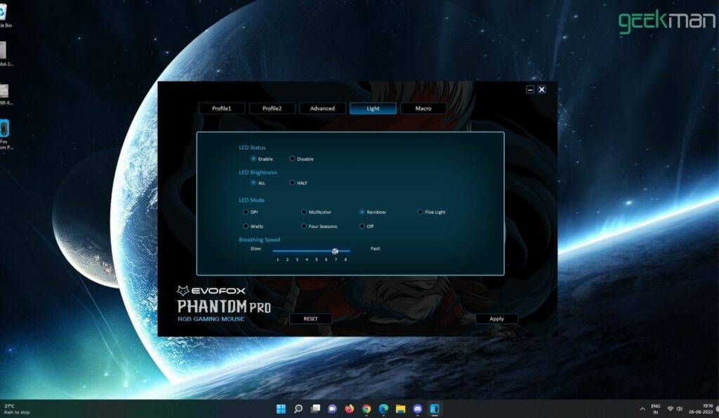 EvoFox Phantom Pro Software