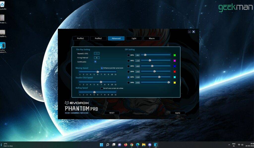 EvoFox Phantom Pro Software