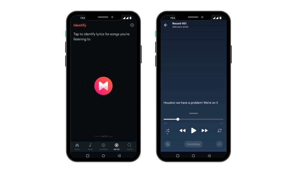 Musixmatch song finder app