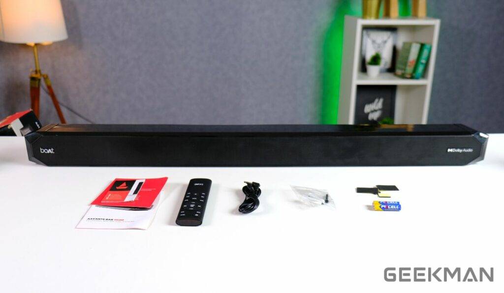 boAt Aavante Bar 1150D Review, Best Soundbar Under 5000? 3 Boat Aavante Bar 1150D box content