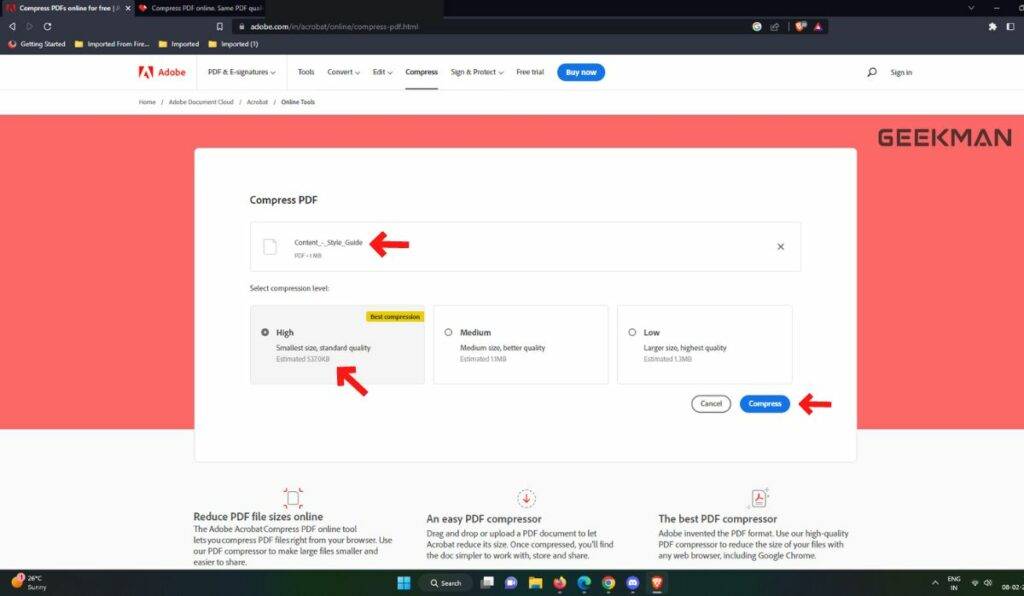 How to reduce PDF file size on Phones, PC, and Mac 5 How to reduce PDF file online