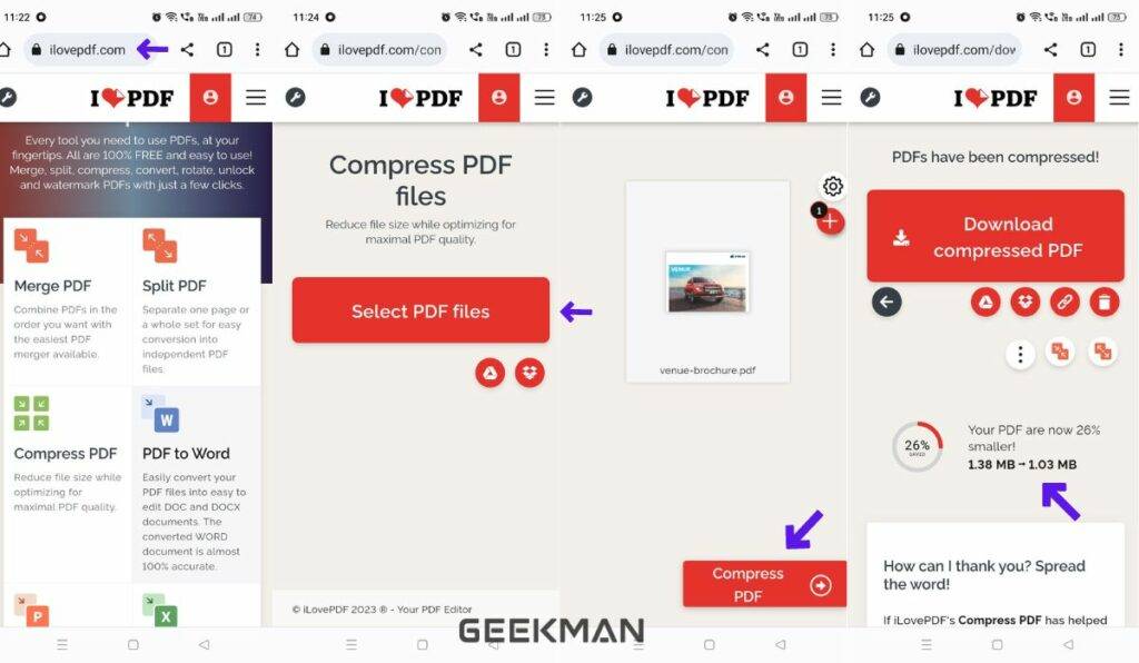 How to reduce PDF file on phone