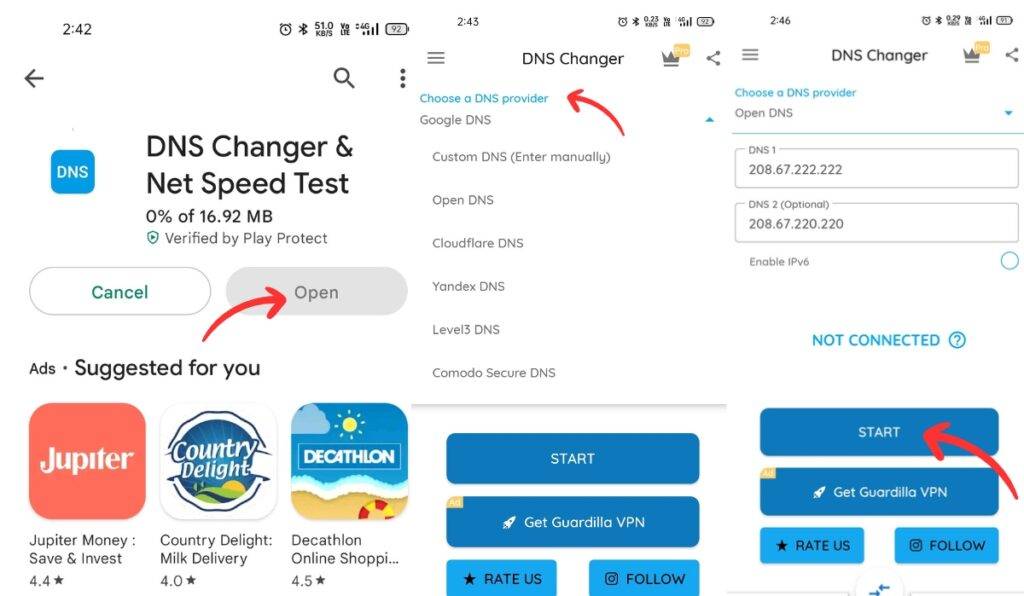 change the DNS Server on Android