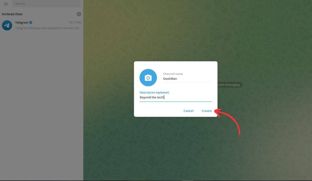 How to create a telegram channel on desktop 2