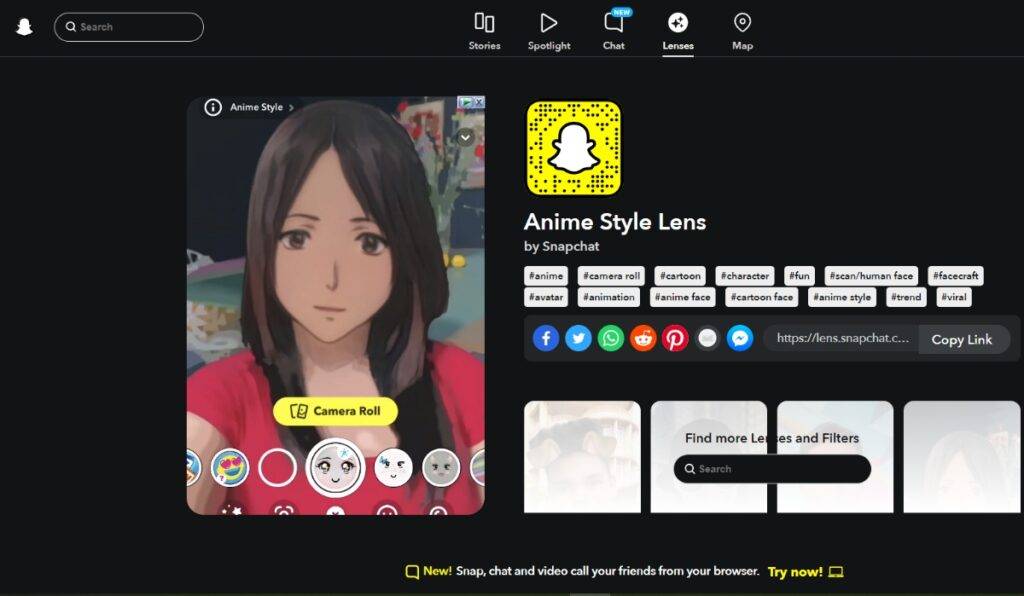 How to Send a Snap with Cartoon Face Lens on Android and IOS (2023) 5 Anime Style Snapchat Lens