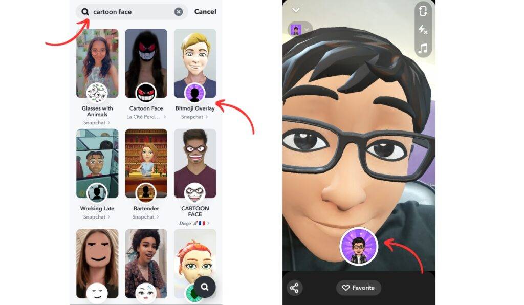 How to Send a Snap with Cartoon Face Lens on Android and IOS (2023) 2 How to use Cartoon Filter on Snapchat-2