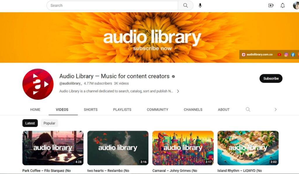 Youtube Audio Library: Music Download Site