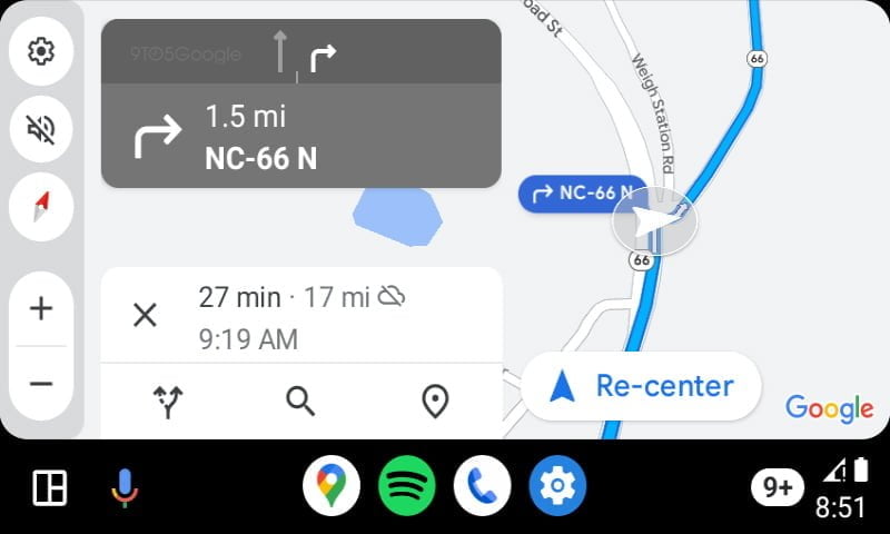 Android Auto Gets New Google Maps Look With Sidebar 2 Google Maps android auto new design