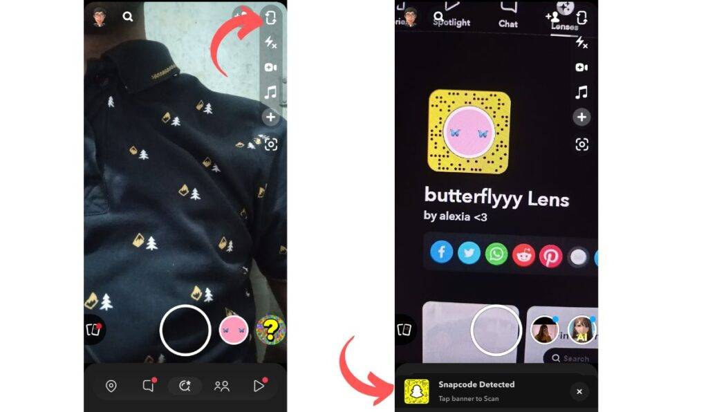 How to Unlock the Butterflies Lens on Snapchat (2023) 2 Scanning a SnapCode