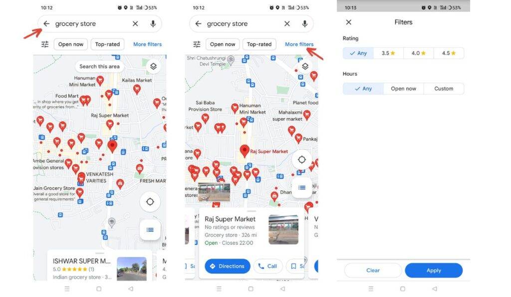 How to Find Nearest Grocery Store with timing and location 1 Nearest Grocery Store on mobile