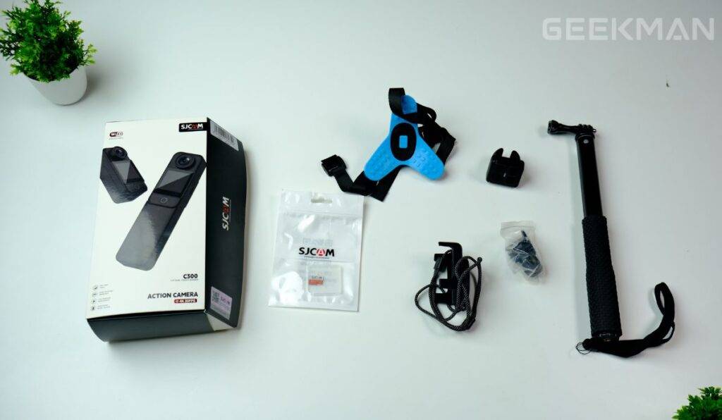 SJCAM C300 Action Camera Review, Budget 4K Action Camera 7 SJCAM C300 box content