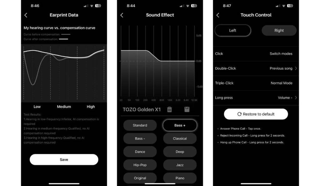 TOZO Golden X1 Review - Pure and Natural Sound 11 TOZO app