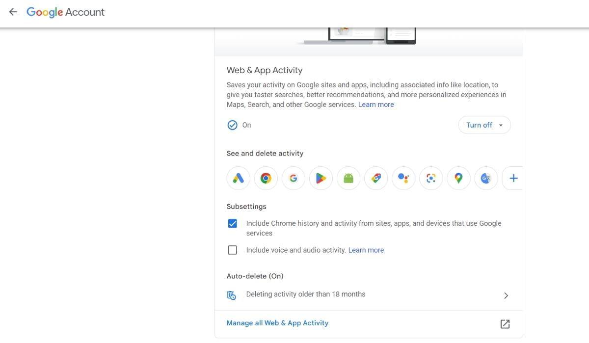 How do you auto-delete Google Activity 2