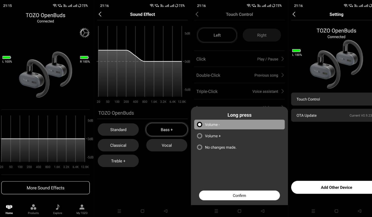 Tozo Open Buds app