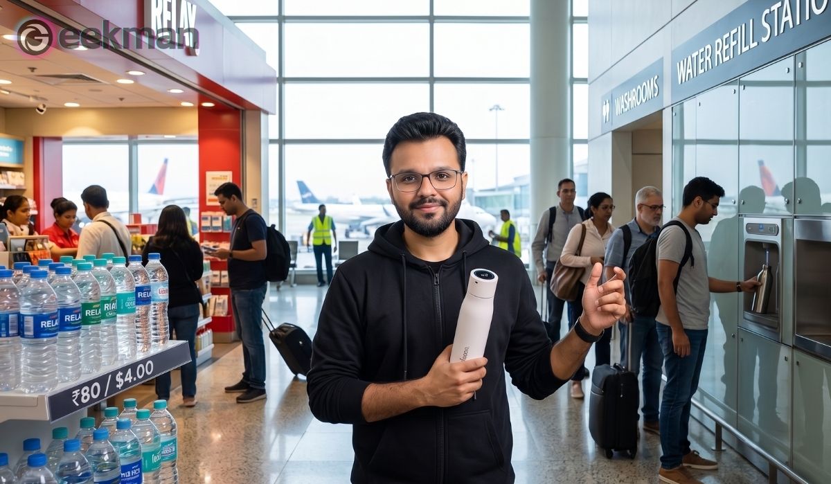 Ecoop Fles Schoon at airport