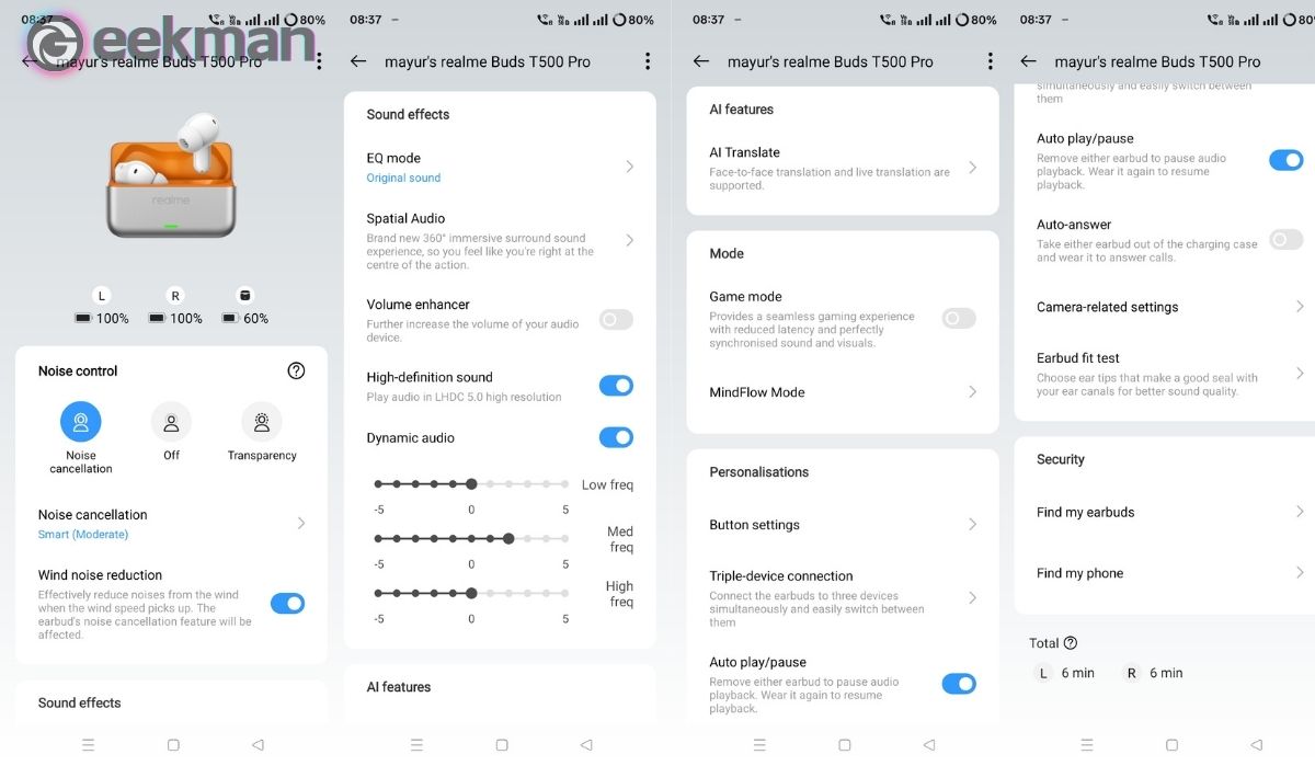 Realme Buds T500 Pro Features