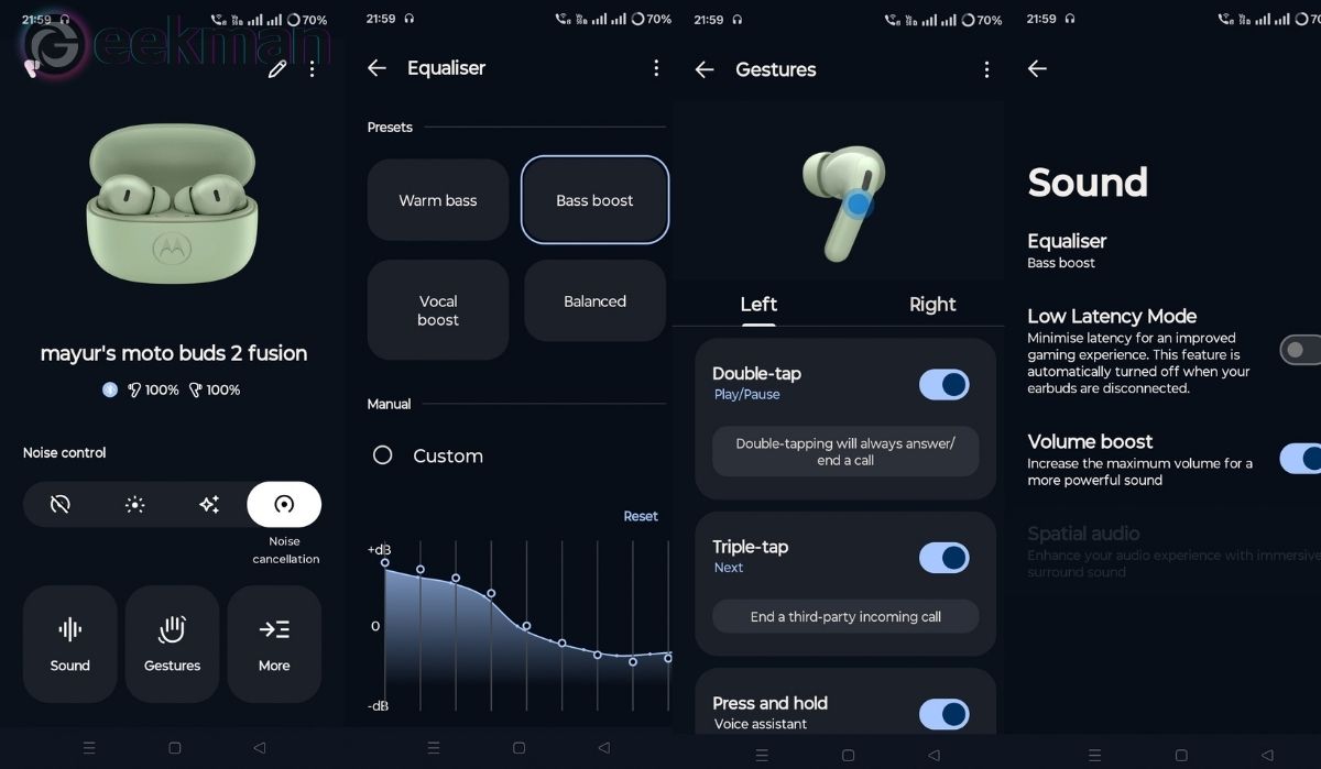 Moto Buds 2 Fusion app