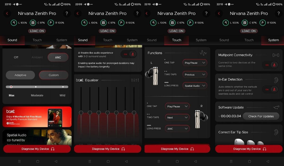 boAt Nirvana Zenith Pro app features