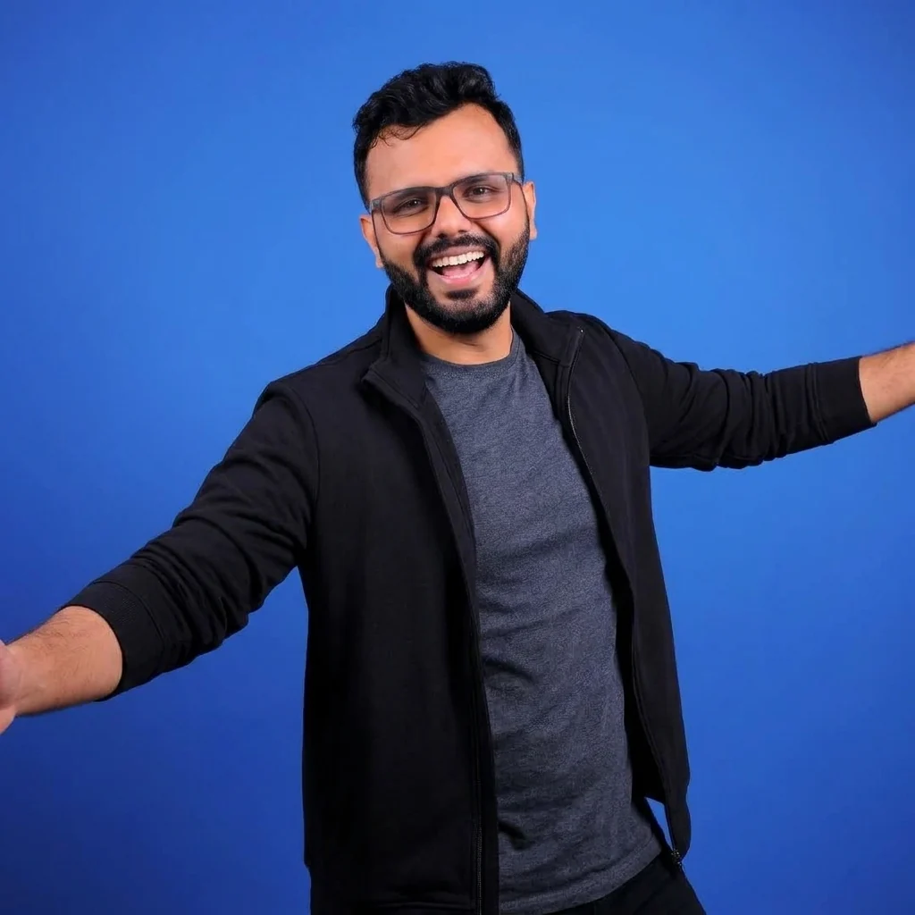 Mayur Dudharejiya, founder of Geekman, arms open