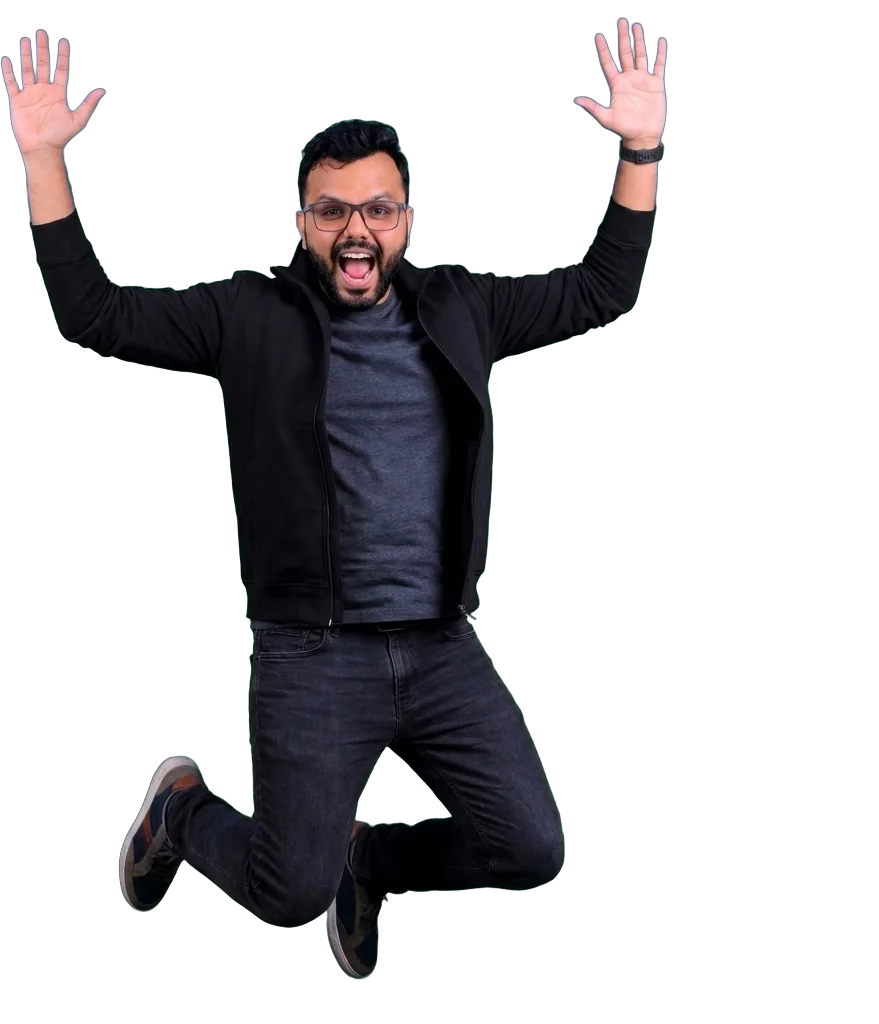 Mayur Dudharejiya of Geekman jumping with excitement